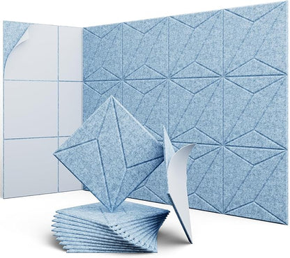 UNECHO 12 Pack 12" X 12" X 0.4" Acoustic Panels by UNECHOACOUSTIC