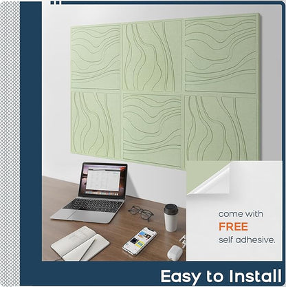BUBOS 6 Pack Large Acoustic Panels, Total Size 24 x 24Inches Soundproof Wall - Image 8