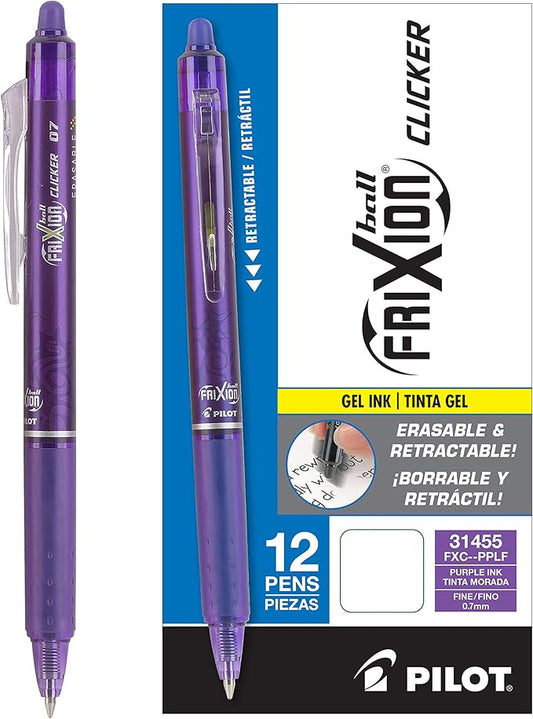 Pilot FriXion Clicker Erasable Gel Pens, Fine Point, Smooth Writing Pens by PilotCorporationofAmerica