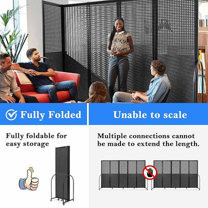 Folding Room Partition, Freestanding Privacy Divider, Portable Office Divider - Image 3