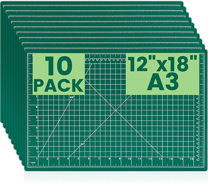 CLOYAN Cutting Mat 12"x18", 10 Pack Double-Sided 5-Ply Self Healing Sewing by CLOYAN