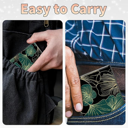 BWEGRHE Slim Credit Card Holder, Art Leaf RFID Blocking Metal Wallet - Image 7