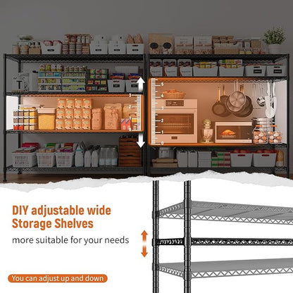 REIBII Storage Shelves 45.3''W Wire Shelving Unit 4 Tier Metal Shelves - Image 9