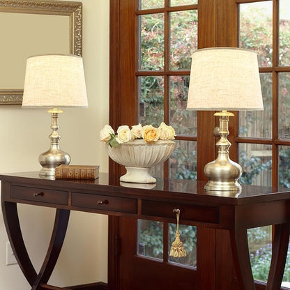 GO&SO Large Oatmeal Linen Drum Lamp Shade - Image 7