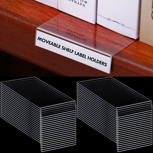 Containlol 50 Pcs Moveable Shelf Label Holders by Containlol