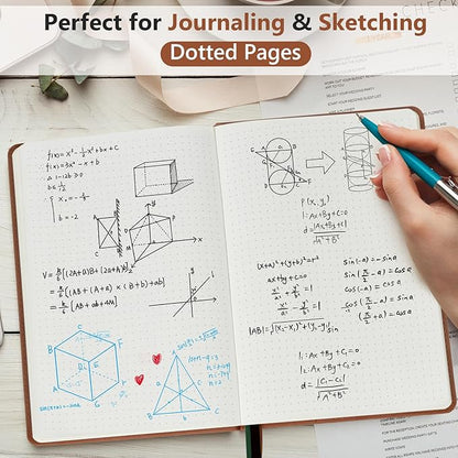 PERCUN Dotted Journal Notebook for Men & Women, 160 Pages Dot Grid notebook for - Image 3