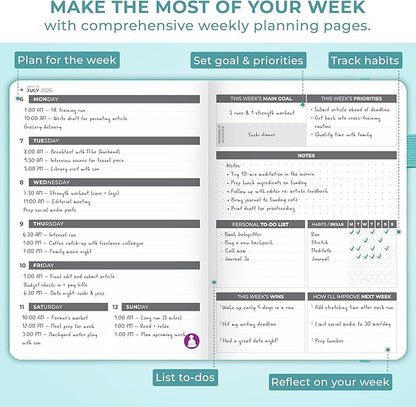 Clever Fox Dated Planner 2026-2027 – Weekly Life Planner Notebook - Image 6