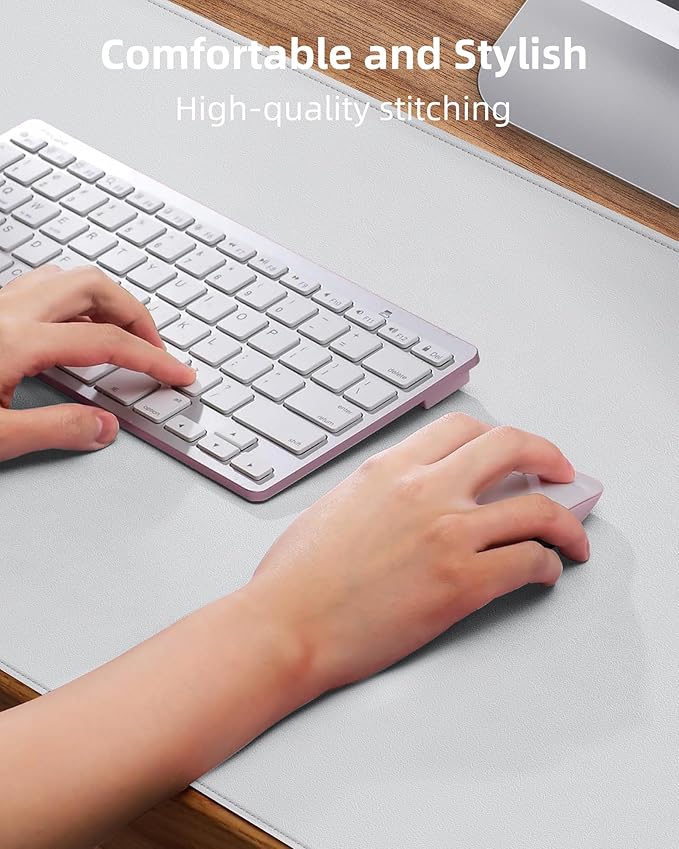 Leather Desk Pad Protector, Mouse Pad, Office Mat, Non-Slip PU Leather Blotter - Image 3