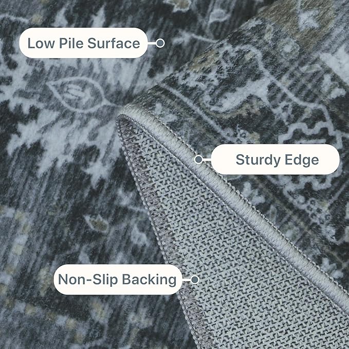 GENIMO 2'6''x8 Runner Rugs for Hallway, Machine Washable Non Slip Vintage Rugs - Image 5