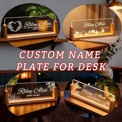 Custom Name Plate for Desk, Personalized Light Up Acrylic Desk Name Plate - Image 3