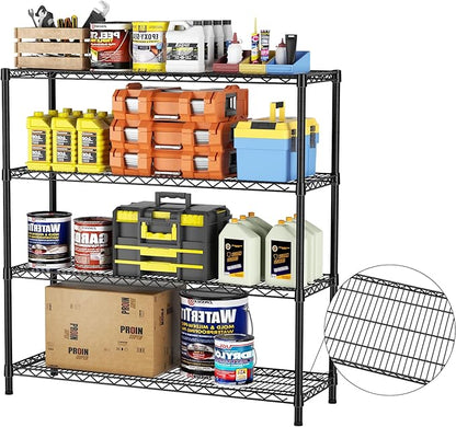 SINGAYE 4 Shelves Adjustable Shelf Heavy Duty Shelf 1400LBS Wire Storage - Image 4