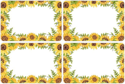 Wonmon 200 PCS Sunflower Name Tags Stickers, Self Adhesive Sunflowers Style by wonmon