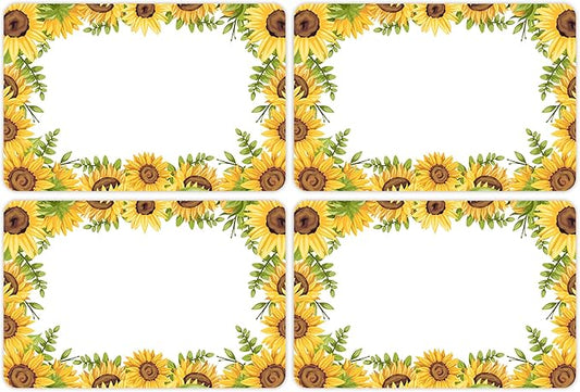 Wonmon 200 PCS Sunflower Name Tags Stickers, Self Adhesive Sunflowers Style by wonmon