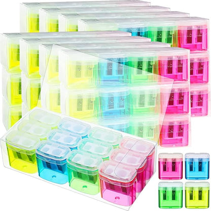 Teling 144 Pcs Manual Pencil Sharpeners Bulk Handheld Dual Holes Pencil by Teling