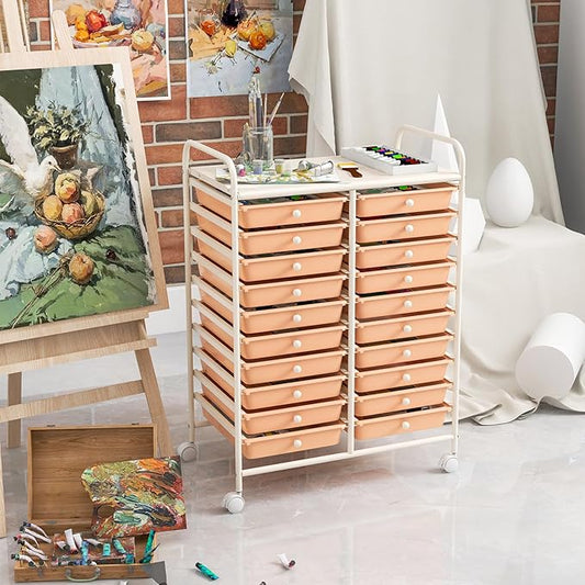 Happygrill 20-Drawer Organizer Cart Tools, Mobile Utility Storage Cart by HAPPYGRILL