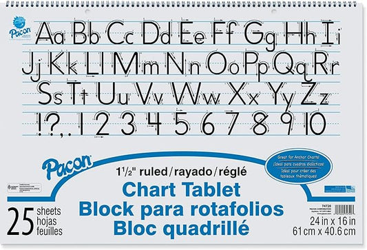 Pacon® Chart Tablet, 1 1/2" Ruled, 25 Sheets by Pacon