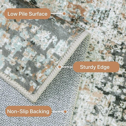 GENIMO Washable Area Rugs for Living Room, 8x10 Modern Non Slip Rugs, Low Pile - Image 9