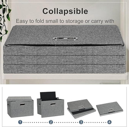 Graciadeco Large 17" 36 Quart Collapsible Stackable Storage Bins - Image 4