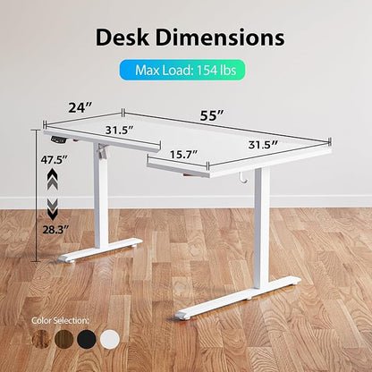 Agilestic Electric Standing Desk, L-Shaped 55 Inches Height Adjustable Desk - Image 3