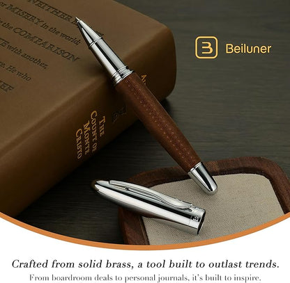 BEILUNER 318 Luxury Leather Pen, Full Grain Oil Tan Crazy Horse Cowhide Leather - Image 7