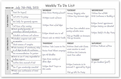 Weekly TO DO List Notepads Task Pad Planner w/Daily Checklist, Priority ToDo & - Image 2