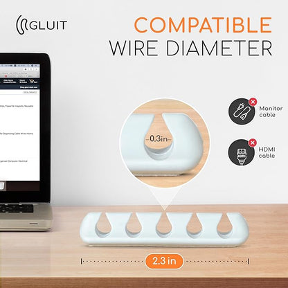 GLUIT Adhesive Desktop Cable Organizer Versatile Cord Holders Wire Clips and - Image 4