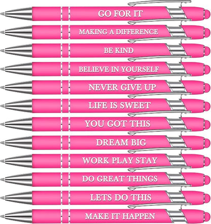 Zonon 12 Pcs Inspirational Pens Bulk Funny Ballpoint Pen by Zonon