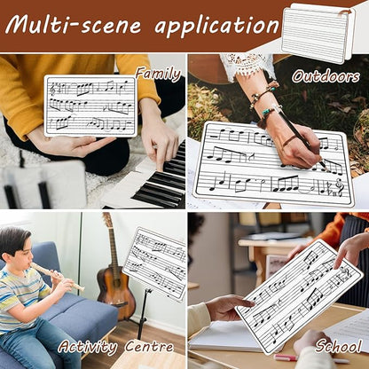 10 Pack Double Sided Music Staff Whiteboard -9''x12'' Keyboard Whiteboard - Image 3