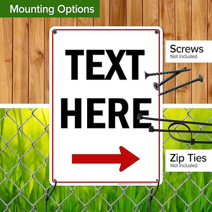Custom Arrow, Custom Directional Sign, Right Arrow, 10x14 Inches, 55 mil thick - Image 5