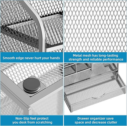 Marbrasse Mesh Pen Holder for Desk, Pen Organizer - Image 6