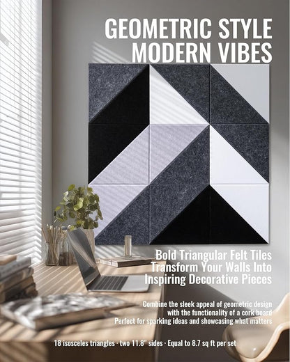 PebblingQ Felt Wall Tiles Bulletin Board, Modular Decorative Panels - Image 2