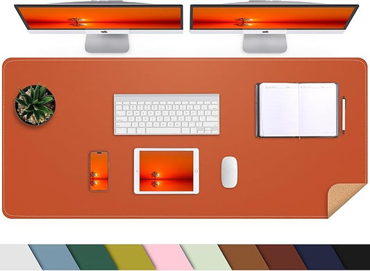 Large Desk Mat -47.2" x 17" Leather Desk Pad Protector by AFIING