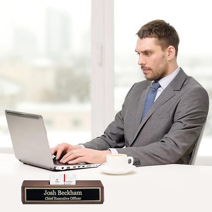 Business Wood Name Plate for Desk | Custom Desk Name Plate Personalized Gift - Image 6