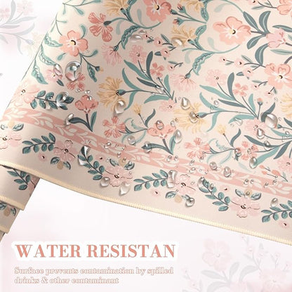 iCasso Pink Floral Desk Mat, Desk Pad, XXL Large Mouse Pad, Anti-Slip Big - Image 5