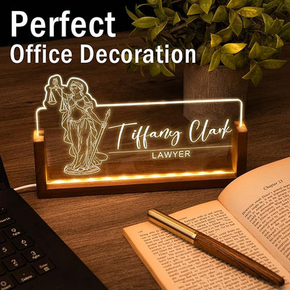 Desk Name Plate Personalized, Custom Office Light Up Name Plate - Image 3
