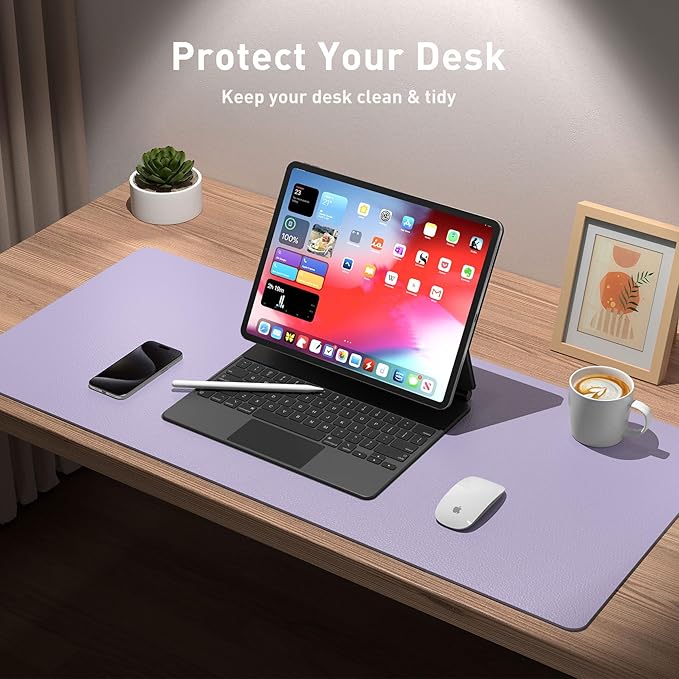 Aothia Leather Desk Pad Protector, Large Mouse Pad, Office Desk Mat, Non-Slip - Image 3