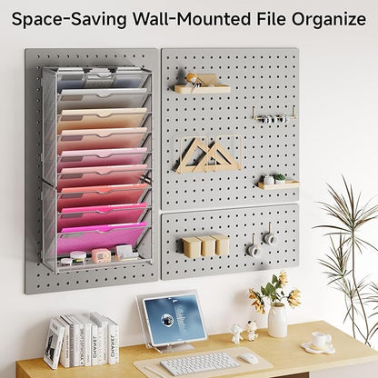 Lavatino 10-Tier Hanging Wall File Folders Organizer - Image 5