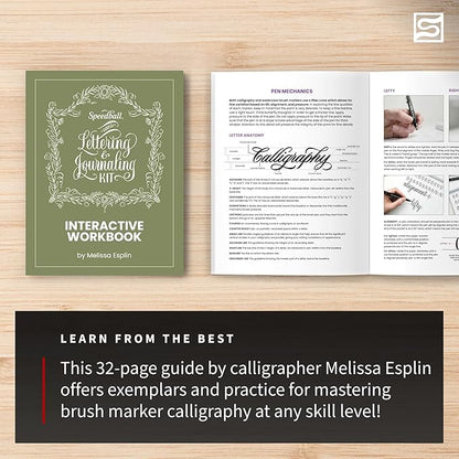 Speedball Hand-Lettering & Journaling Set, Brush Tip Pens Calligraphy, Bullet - Image 4