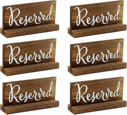 Darware Wooden Reserved Signs for Tables; Rustic Real Table Signs by Darware