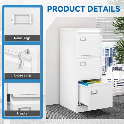 BYNSOE 3 Drawer File Cabinet - Image 9