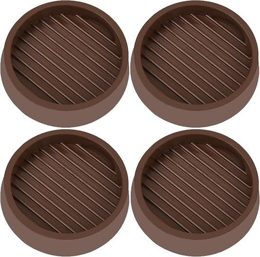 VOCOMO 4X4 Round Rubber Caster Cups, Non Slip Furniture Pads, Anti-Slip Gripper by VOCOMO