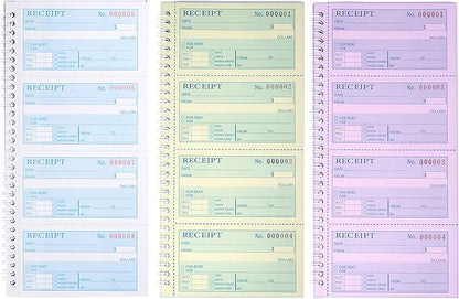 Receipt Books with Carbon Copies, Money and Rent Receipt Book, 3-Part Carbonless - Image 3