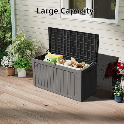 Decksplore 100 Gallon Outdoor Storage Box Waterproof, Lockable Resin Deck Box - Image 7