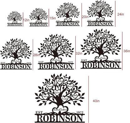 Personalized Family Tree Metal Sign Custom Last Name Sign Tree of Life Wall Art - Image 5