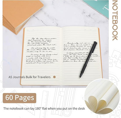 miikoul 72 Pack A5 Kraft Paper Notebook Lined Journal Bulk, 8.3 X 5.5 Inch - Image 4
