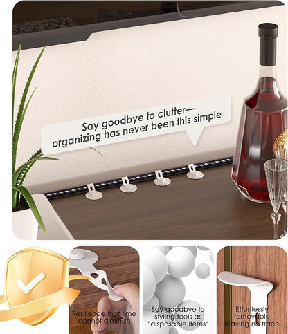 Nearockle Cable Management Under Desk, Adjustable Self-Adhesive Silicone Cable - Image 5