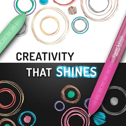 Paper Mate InkJoy Gel Pens, Retractable, Medium Point, Glittery Assorted Colors - Image 6