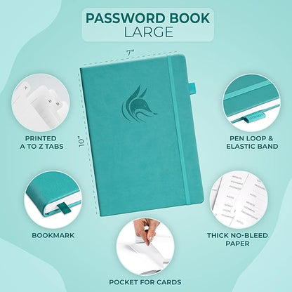 Clever Fox Password Book with alphabetical tabs. Internet Address Organizer - Image 2