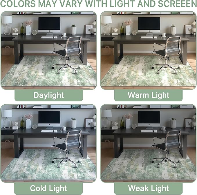 Office Chair Mat for Hardwood Tile Floor, Abstract 36"X 60" Desk Mats for - Image 6