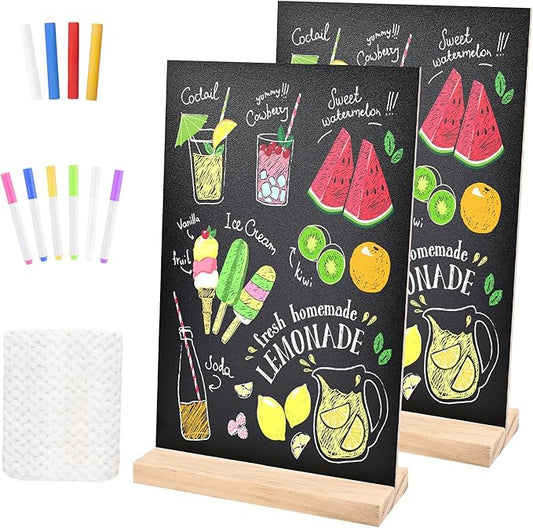Bouiexye 2 Pack 8.1x12 in Chalkboard Signs by LooksForwardtoSeeingYou